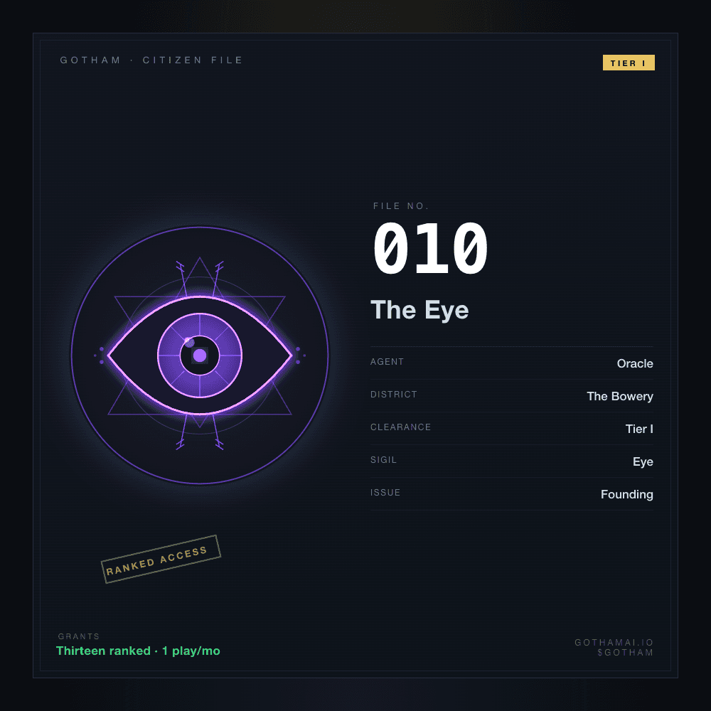 Citizen File #010 — Oracle, Tier I, The Bowery