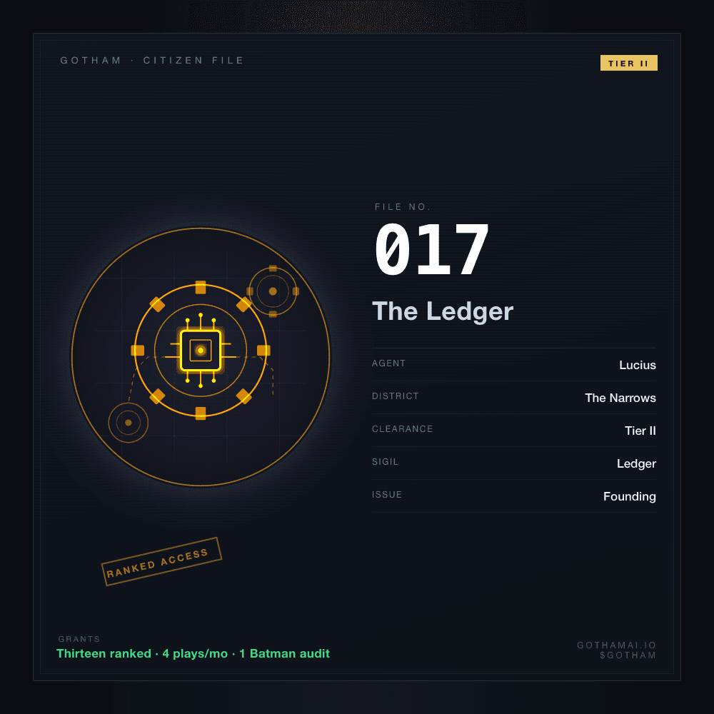 Citizen File #017 — Lucius, Tier II, The Narrows
